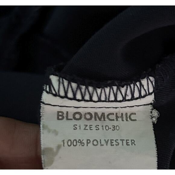 Bloomchim Navy Blue V-Neck Long Sleeve Wrap Front Top 14/16 - Picture 6 of 10